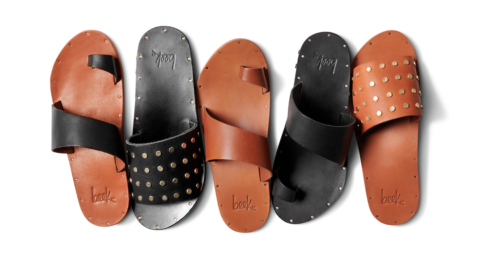 Group product shot - Finch black/tan, Lovebird Stud black, Finch tan, Finch black, Lovebird Stud tan