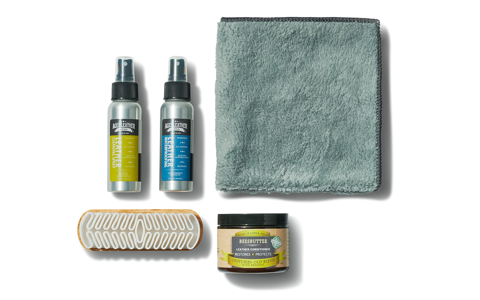 Group product shot of leather cleaning products