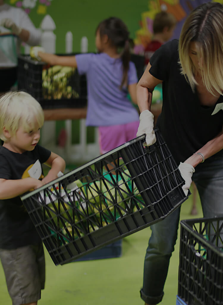 Packing food at Second Harvest Food Bank