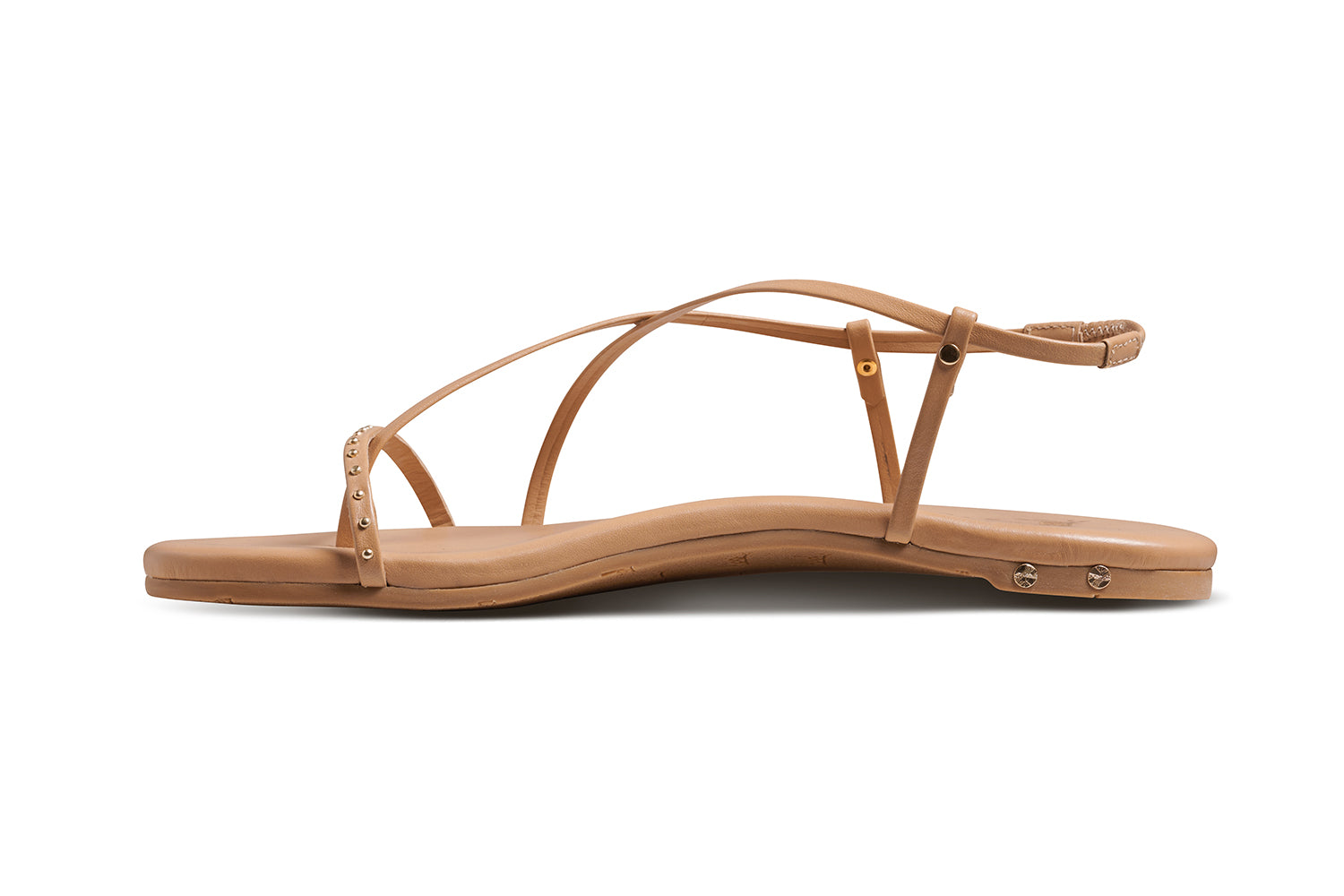 Bitsybird leather sandal in beach - product side shot