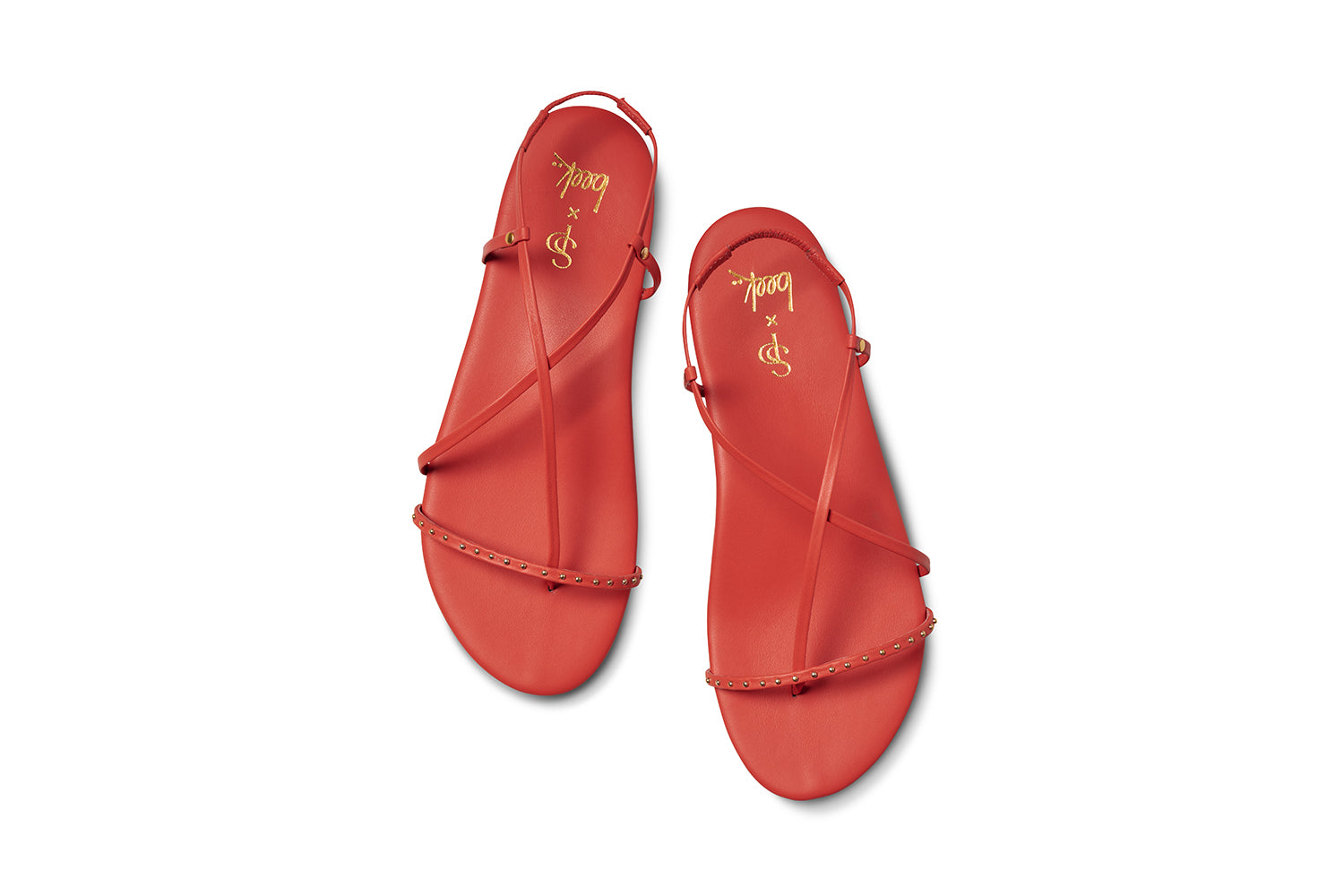 Bitsybird leather sandal in tomato - product top shot