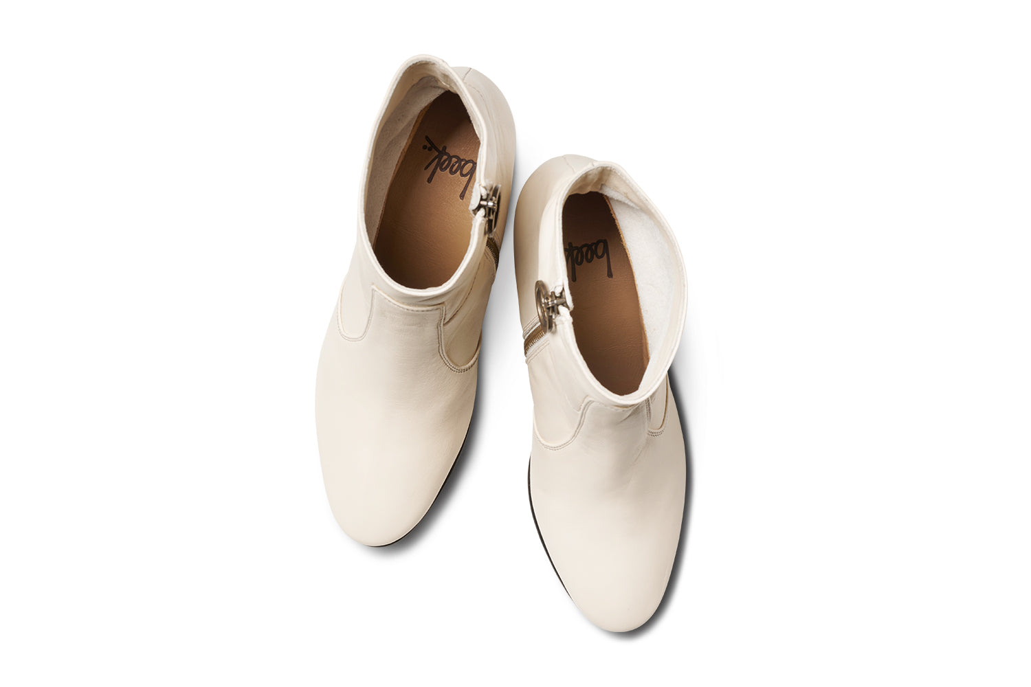 Catbird leather boots in eggshell - product top shot