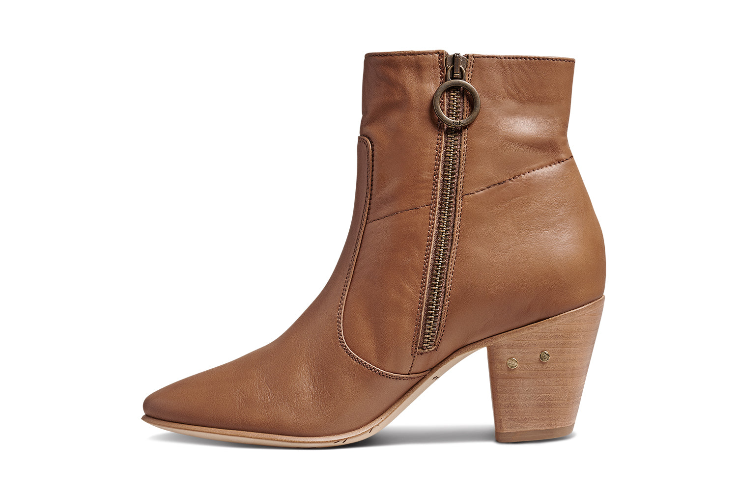 Catbird leather boots in tan - product side shot