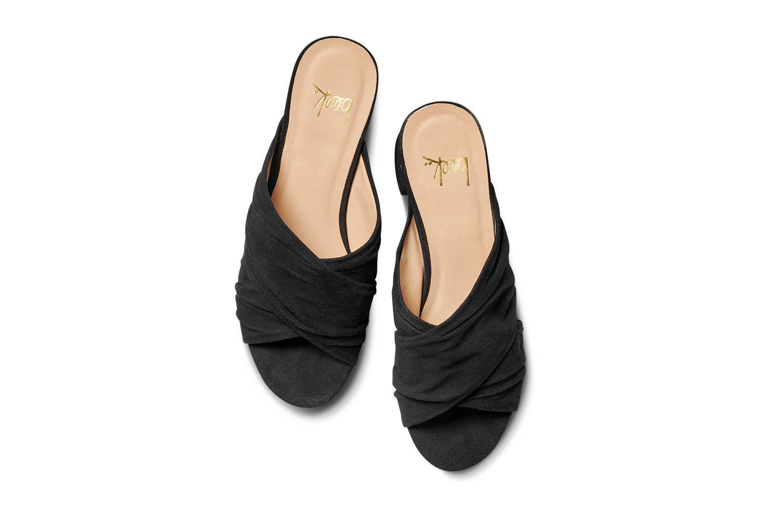 Chachabird suede heels in black - product top shot