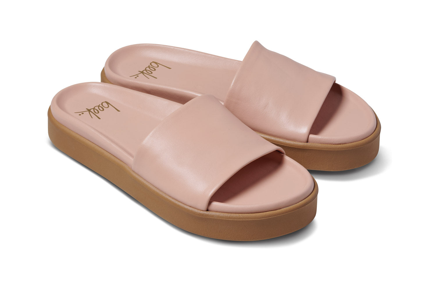 Chick Leather Platform Sandal - Blush | beek