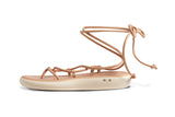 Chirp leather ankle wrap sandals in beach - side shot