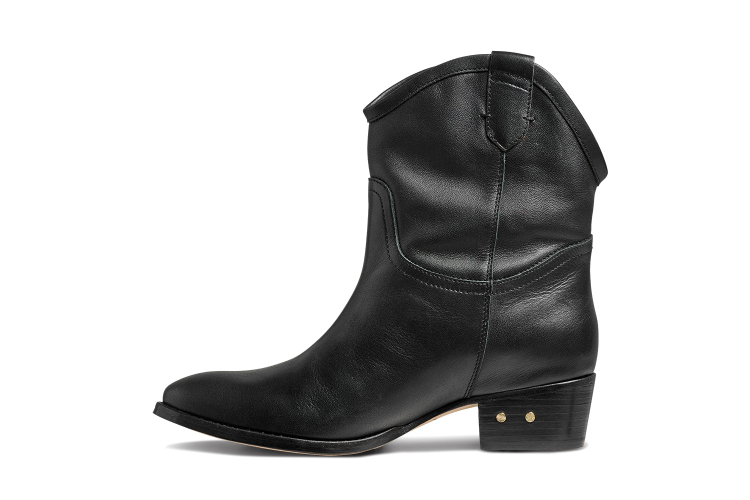 Condor leather boots in black - product side shot