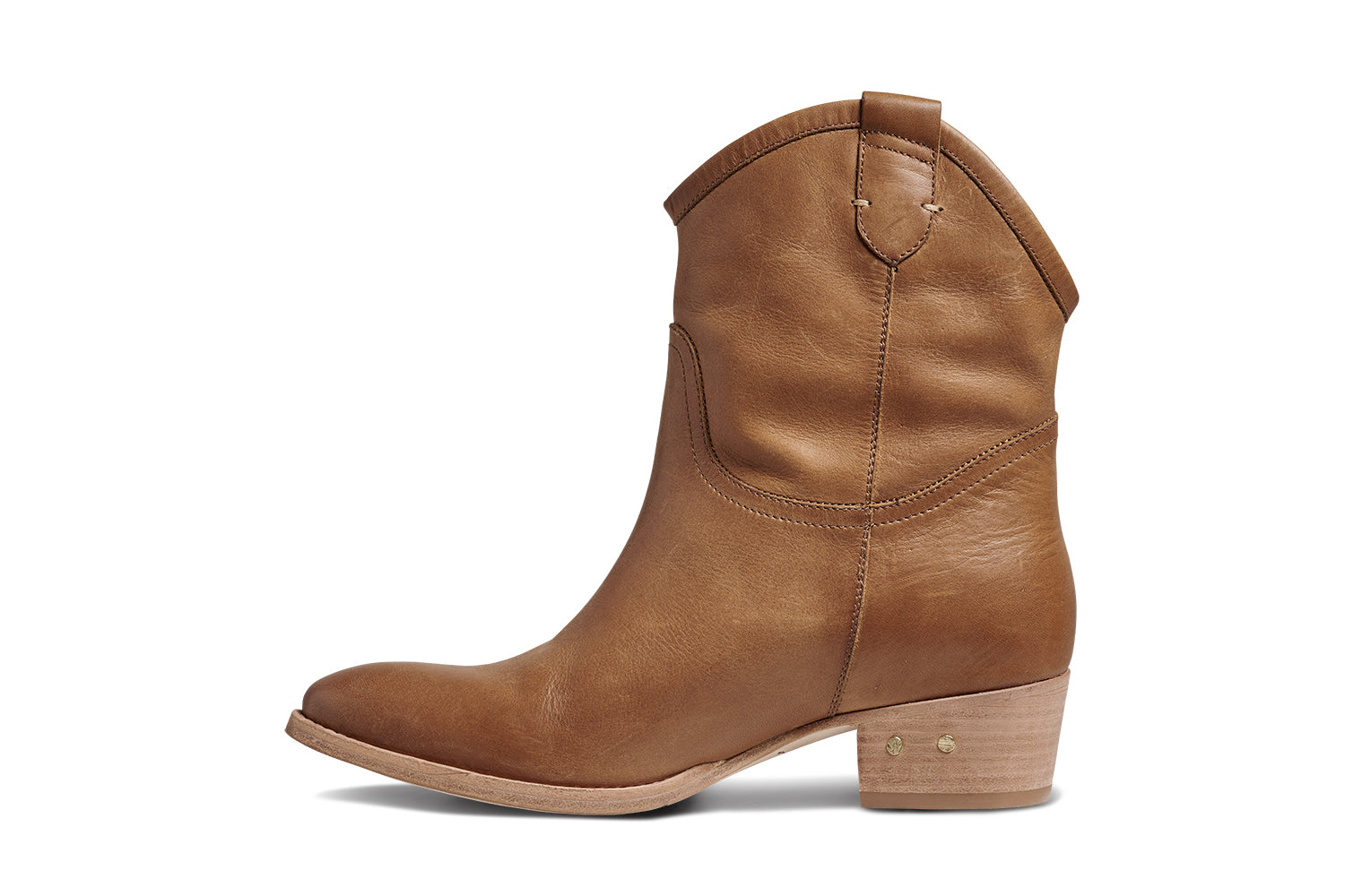 Condor leather boots in tan - product side shot