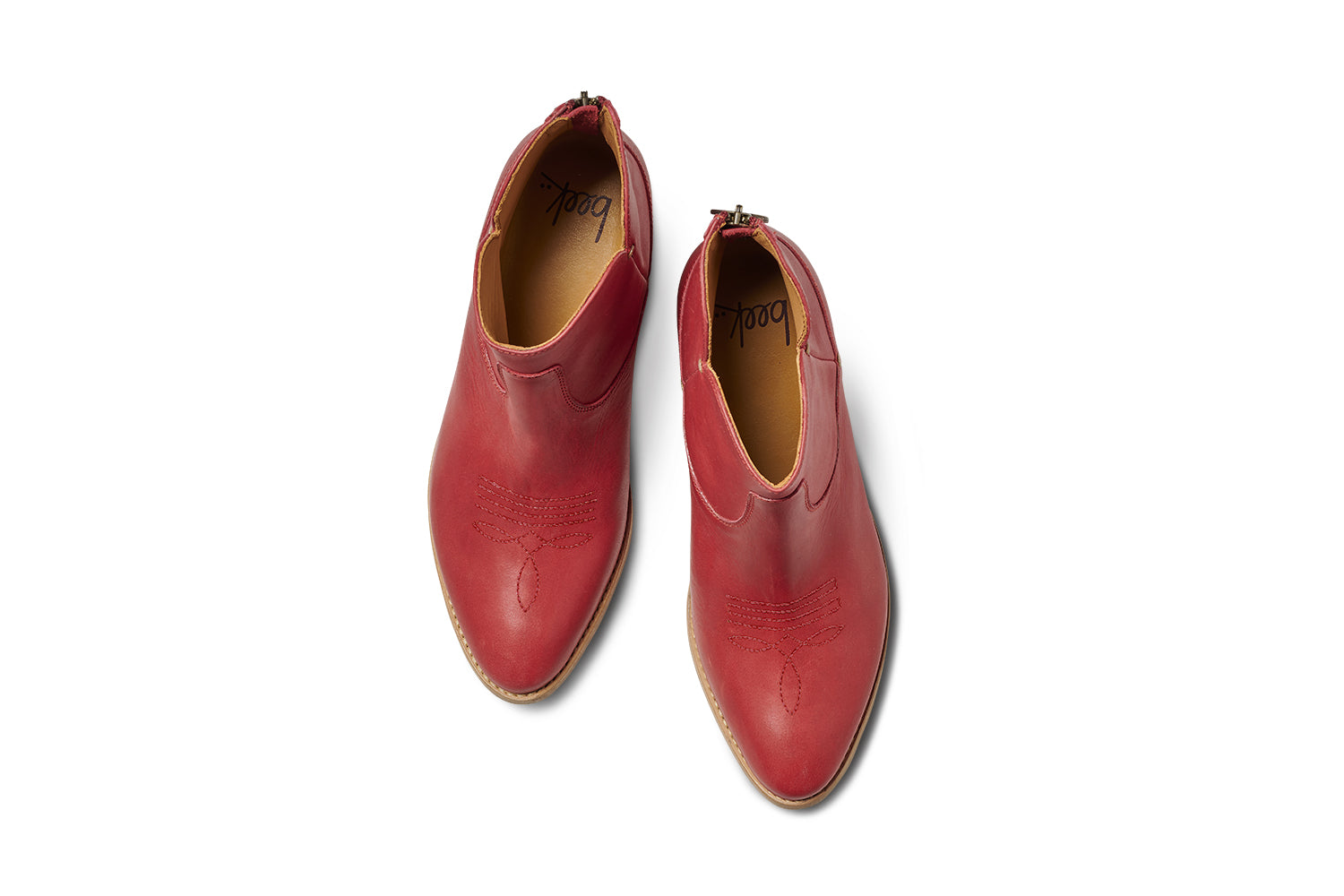 Cowbird leather ankle boots in red - product top shot