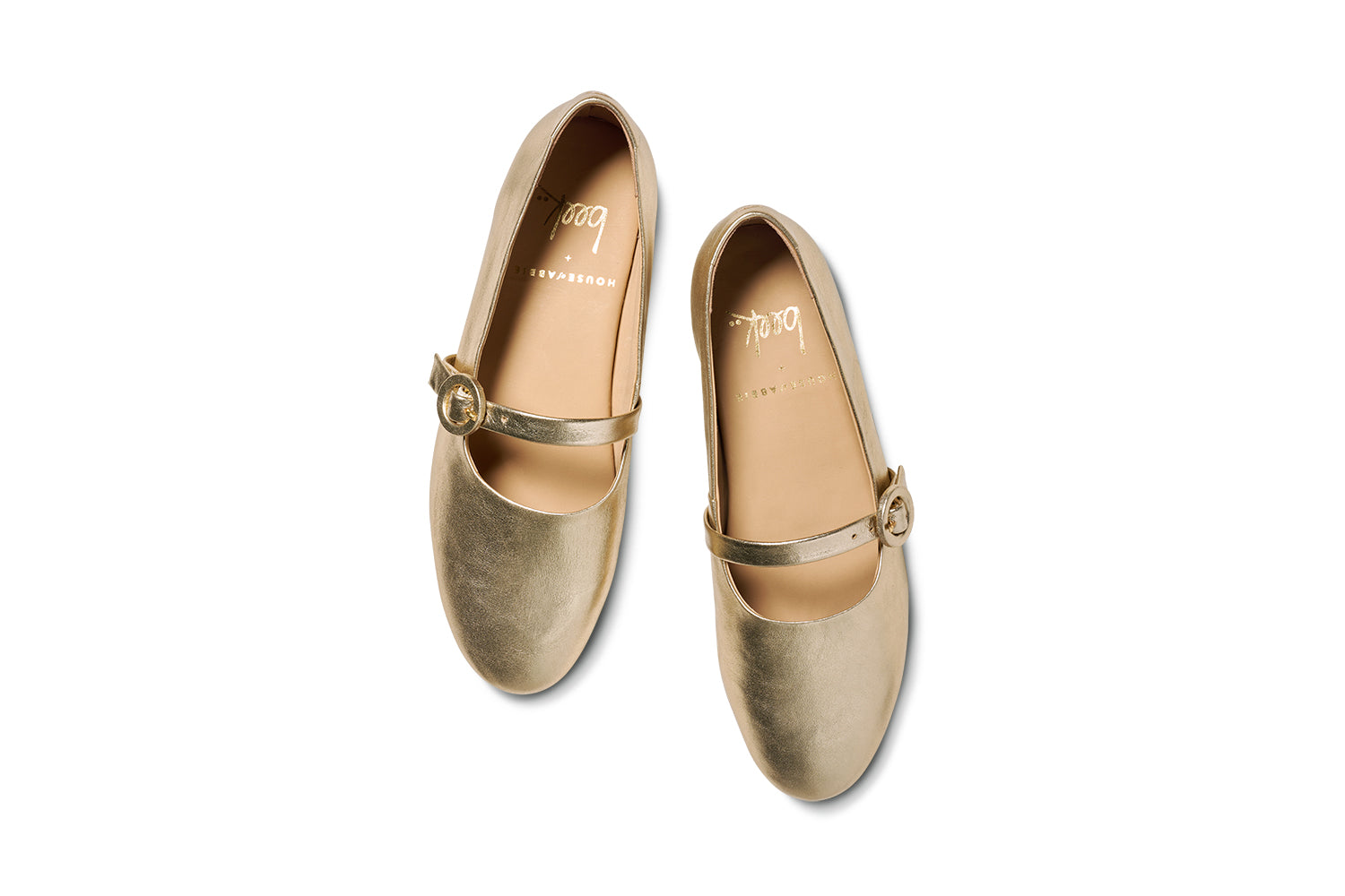 Crane leather mary jane shoes in gold - product top shot