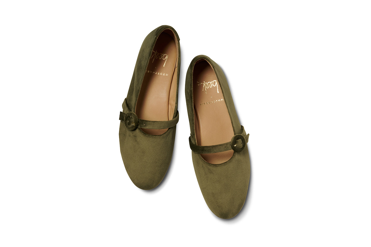 Crane velvet mary jane shoe in sage - product top shot