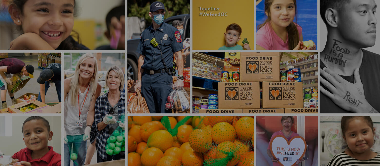 A collage of pictures from Second Harvest Food Bank