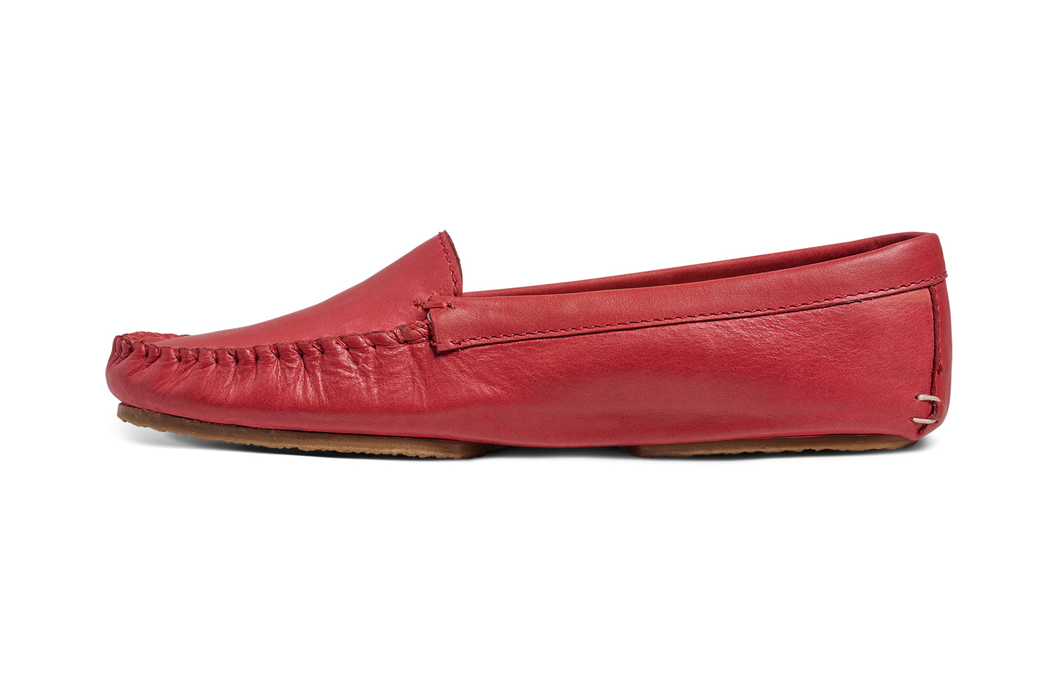 Duck leather loafer in lipstick - product side shot