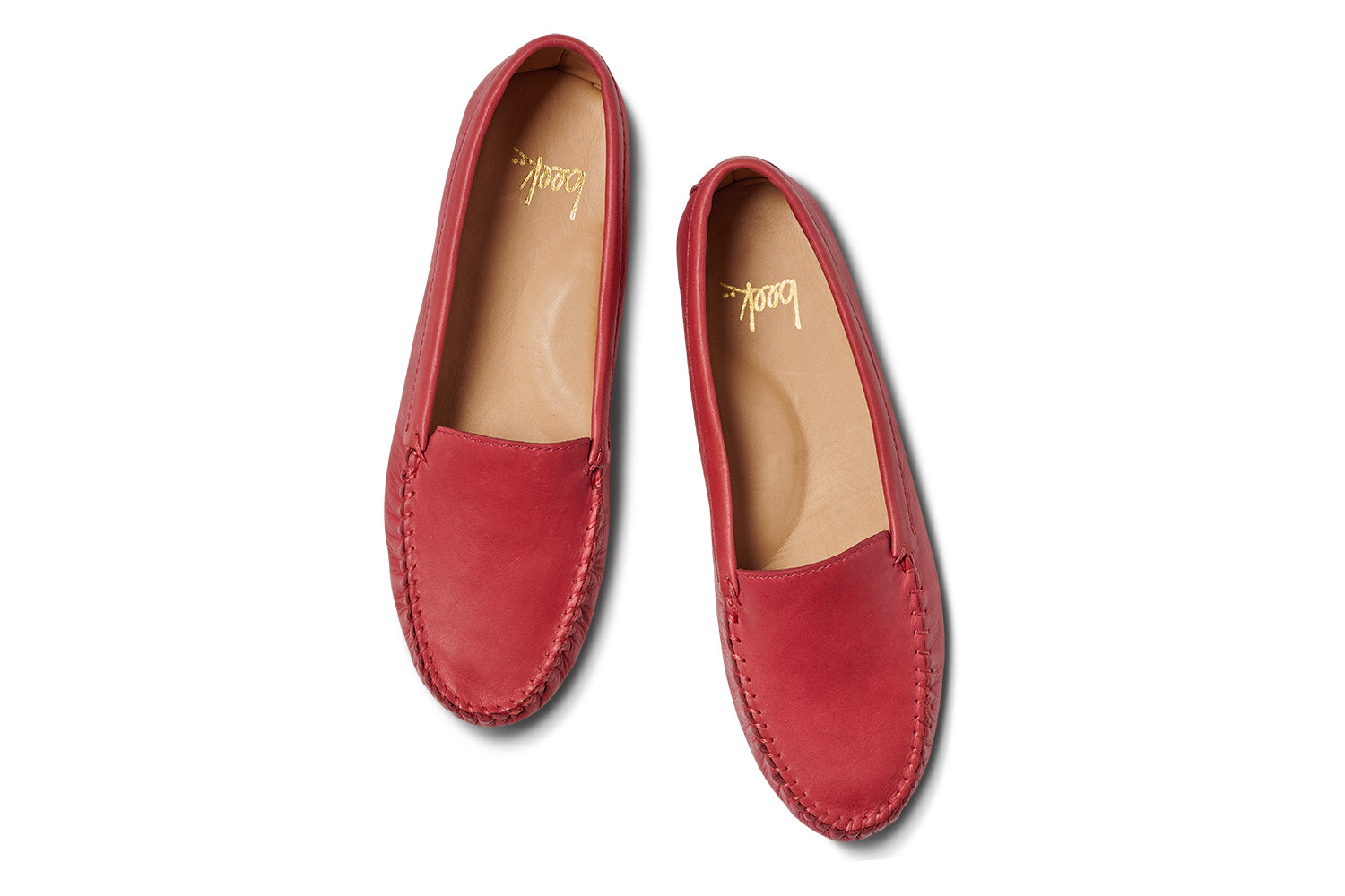 Duck leather loafer in lipstick - product top shot