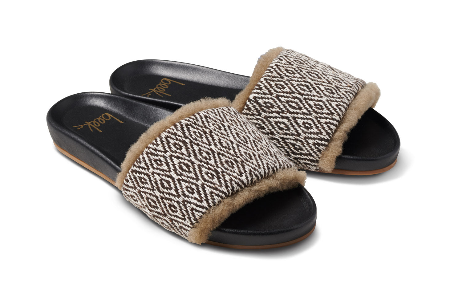 Gallito Shearling Slide Sandal Multi/Black beek