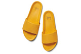 Gallito leather slide sandal in sunflower - top shot