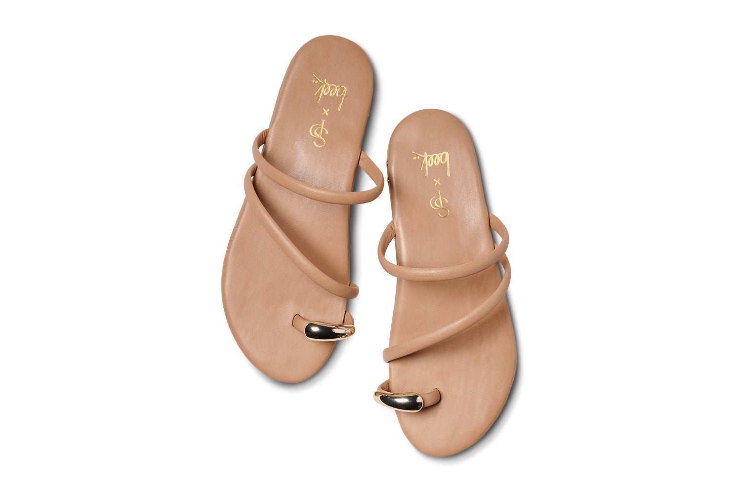 Itsybitsybird leather toe-ring sandal in beach - product top shot