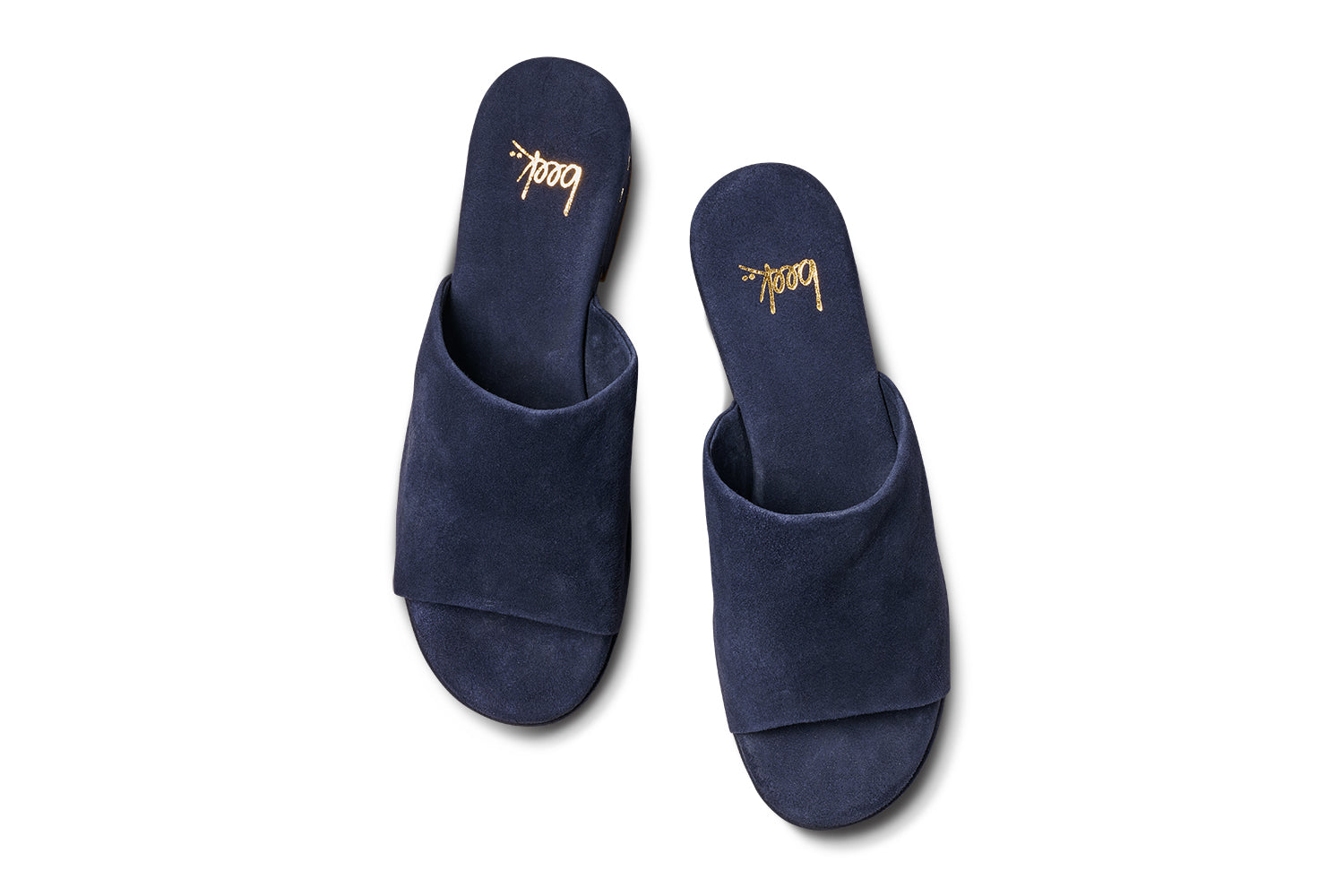 Kinglet suede platform heeled sandal in navy - product top shot