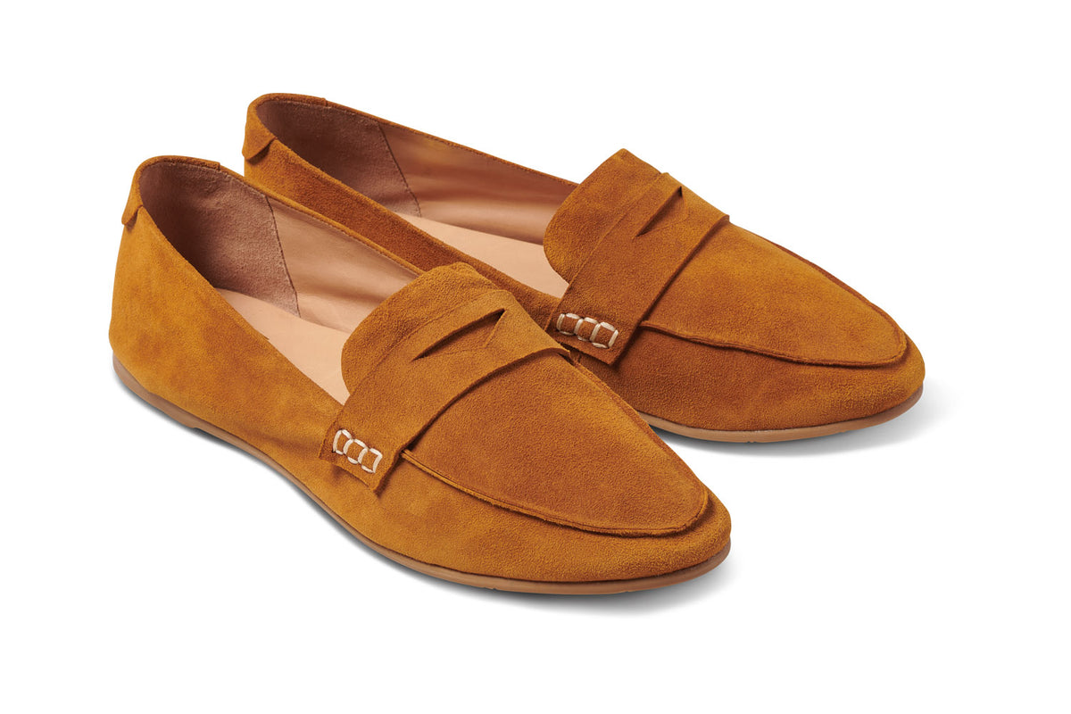 Suede Loafers Caramel AK MC handmade caramel suede Penny loafer - Alexander Kraft  main image 4