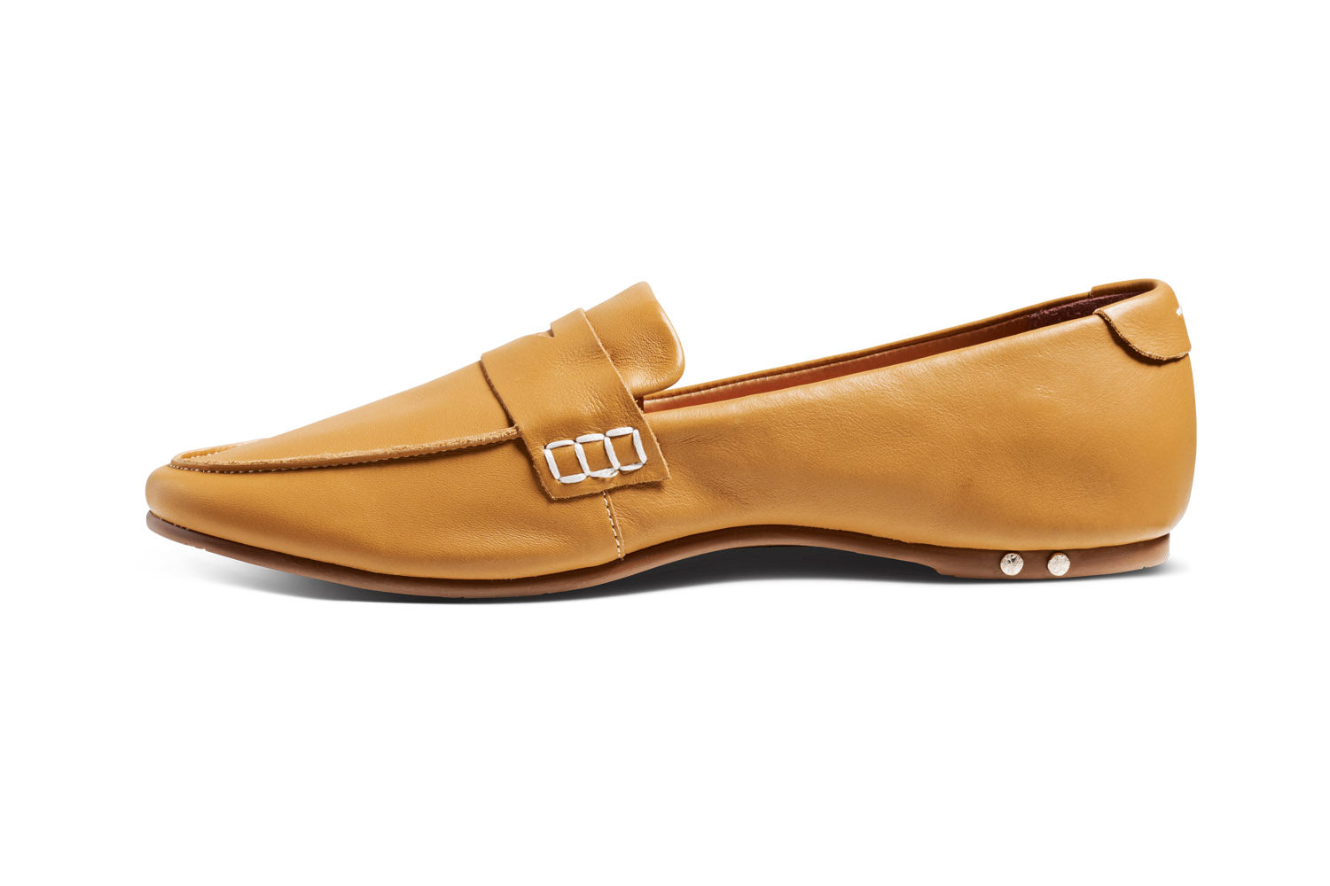 Moorhen leather loafer in honey - side shot