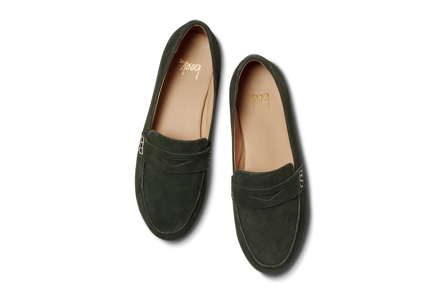 Moorhen suede loafers in ivy - product top shot