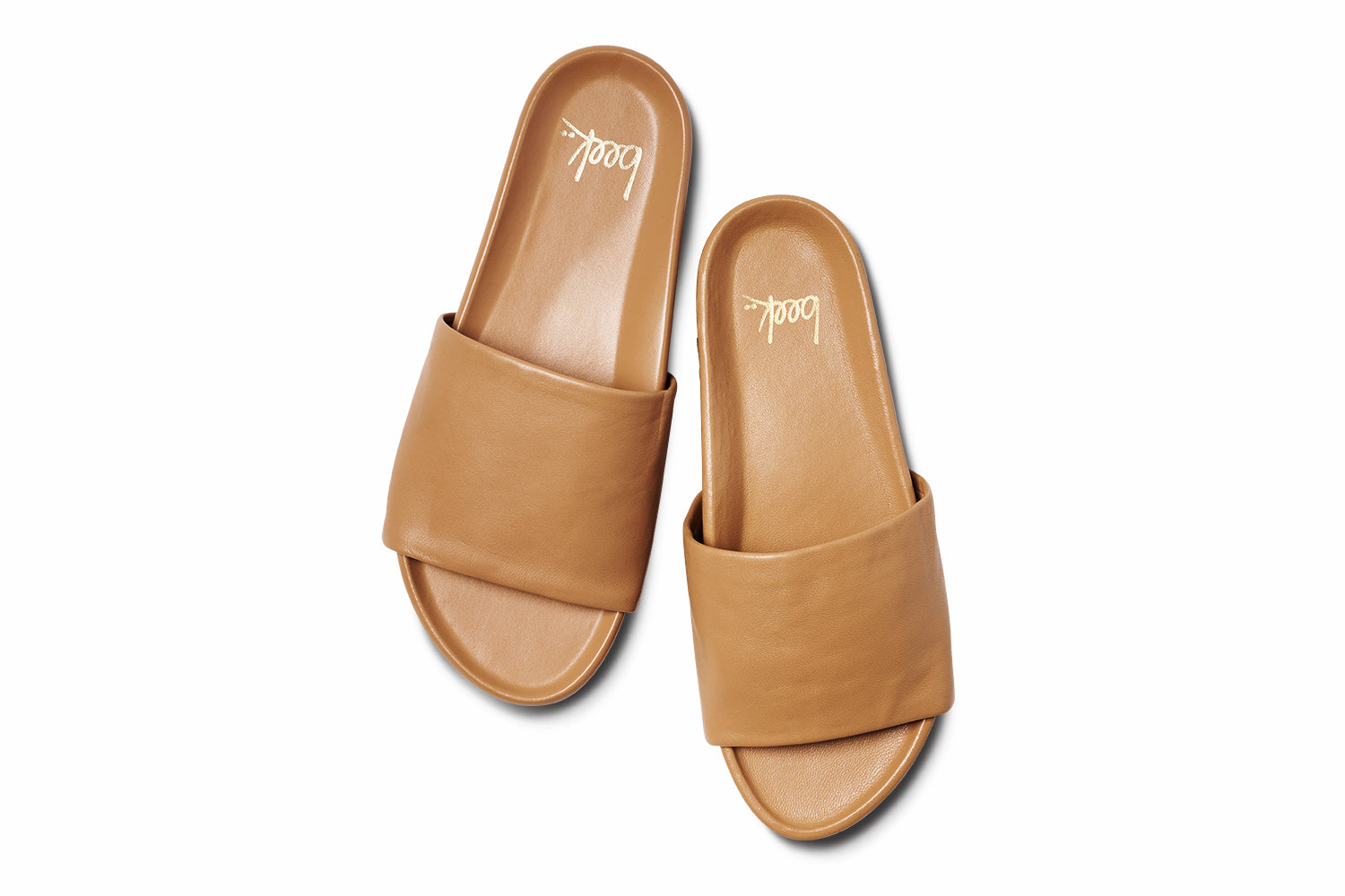 Pelican leather platform sandal in honey - product top shot