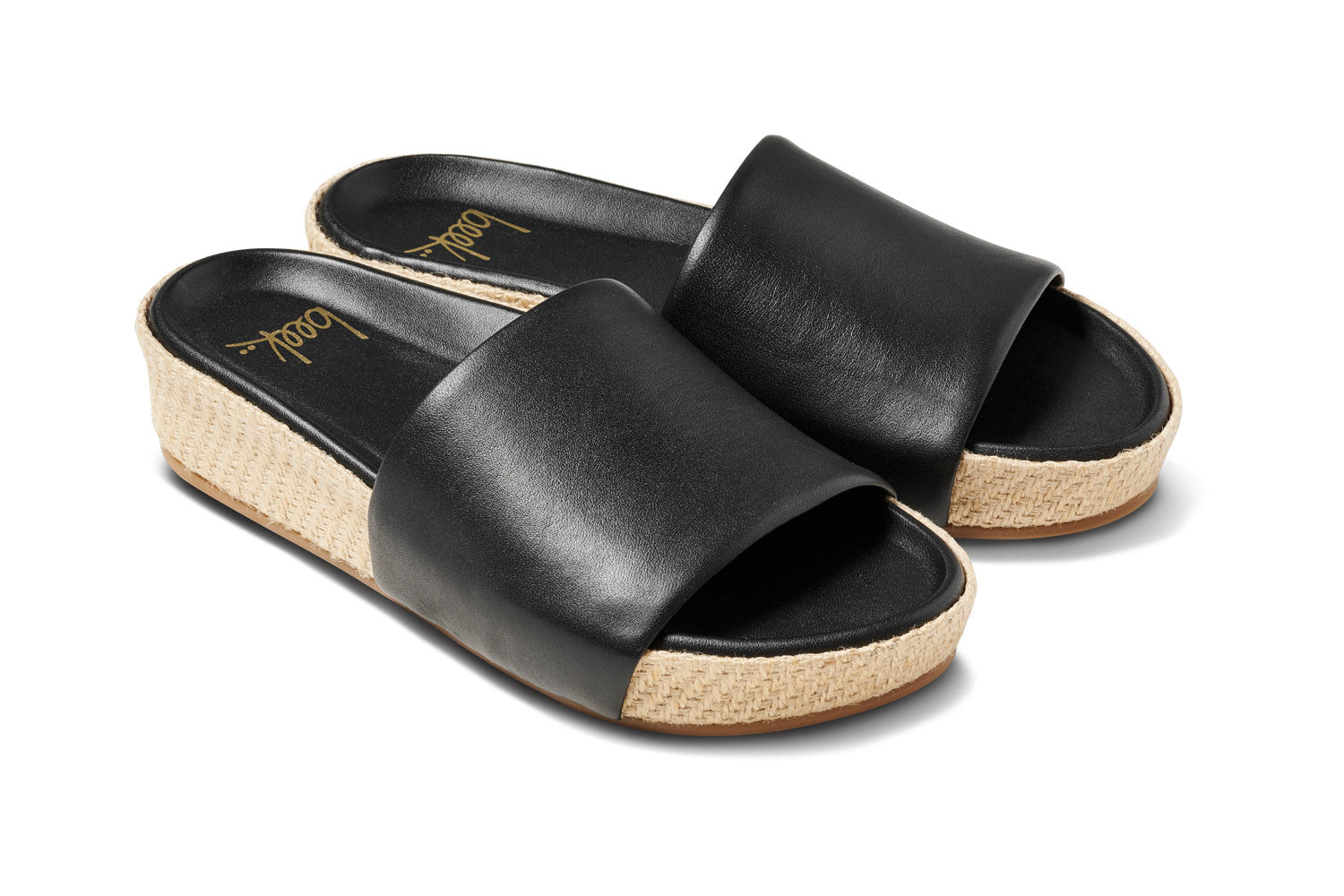 Pelican Jute Platform Sandal Black beek