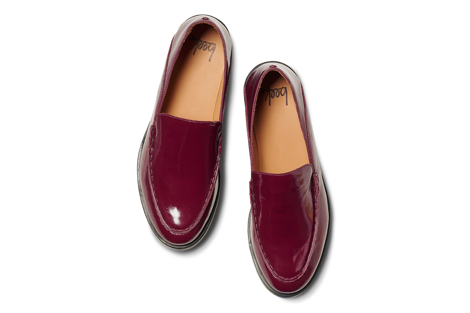 Pepper patent leather loafer in wine - product top shot
