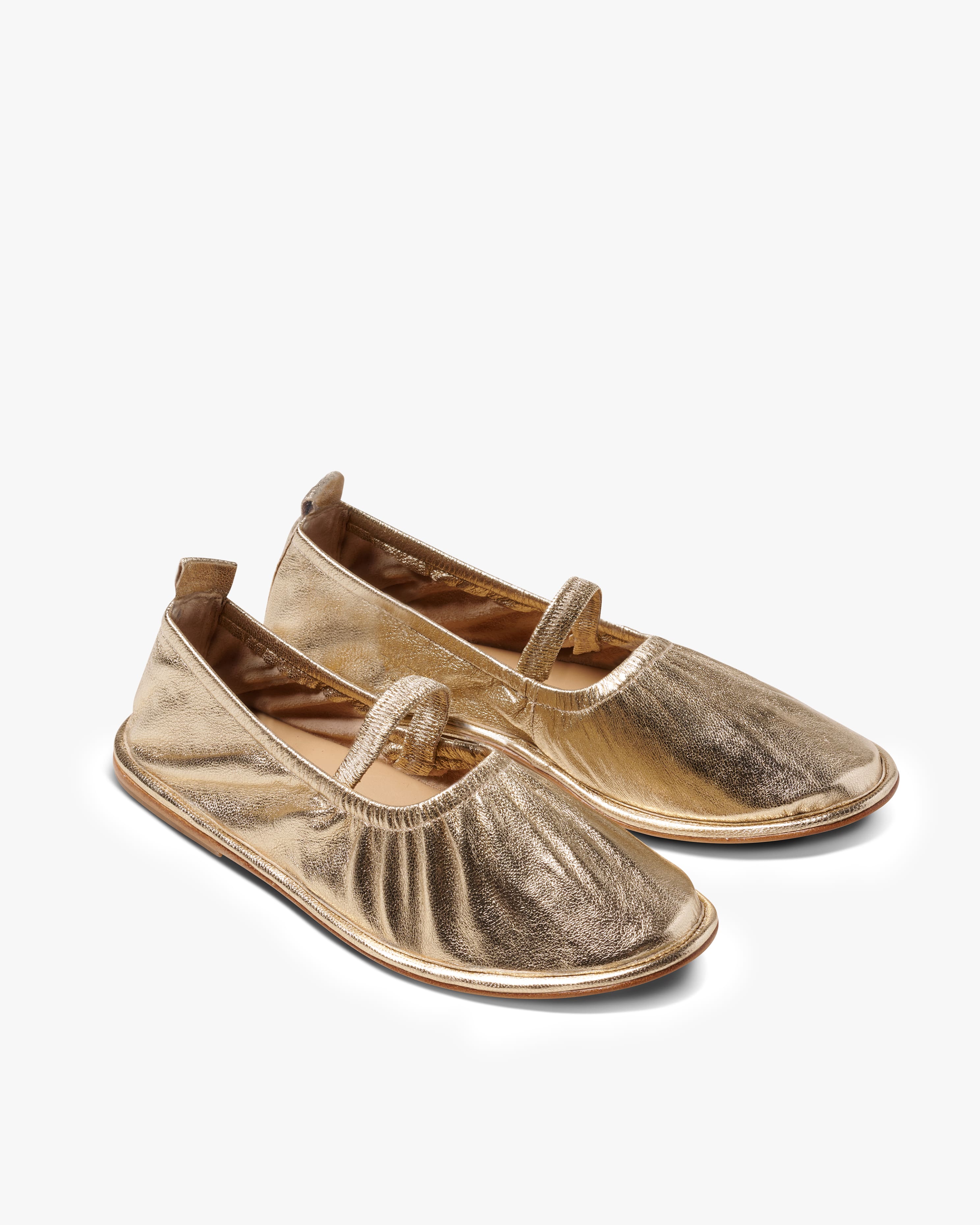 Petey Leather Ballet Flat - Gold