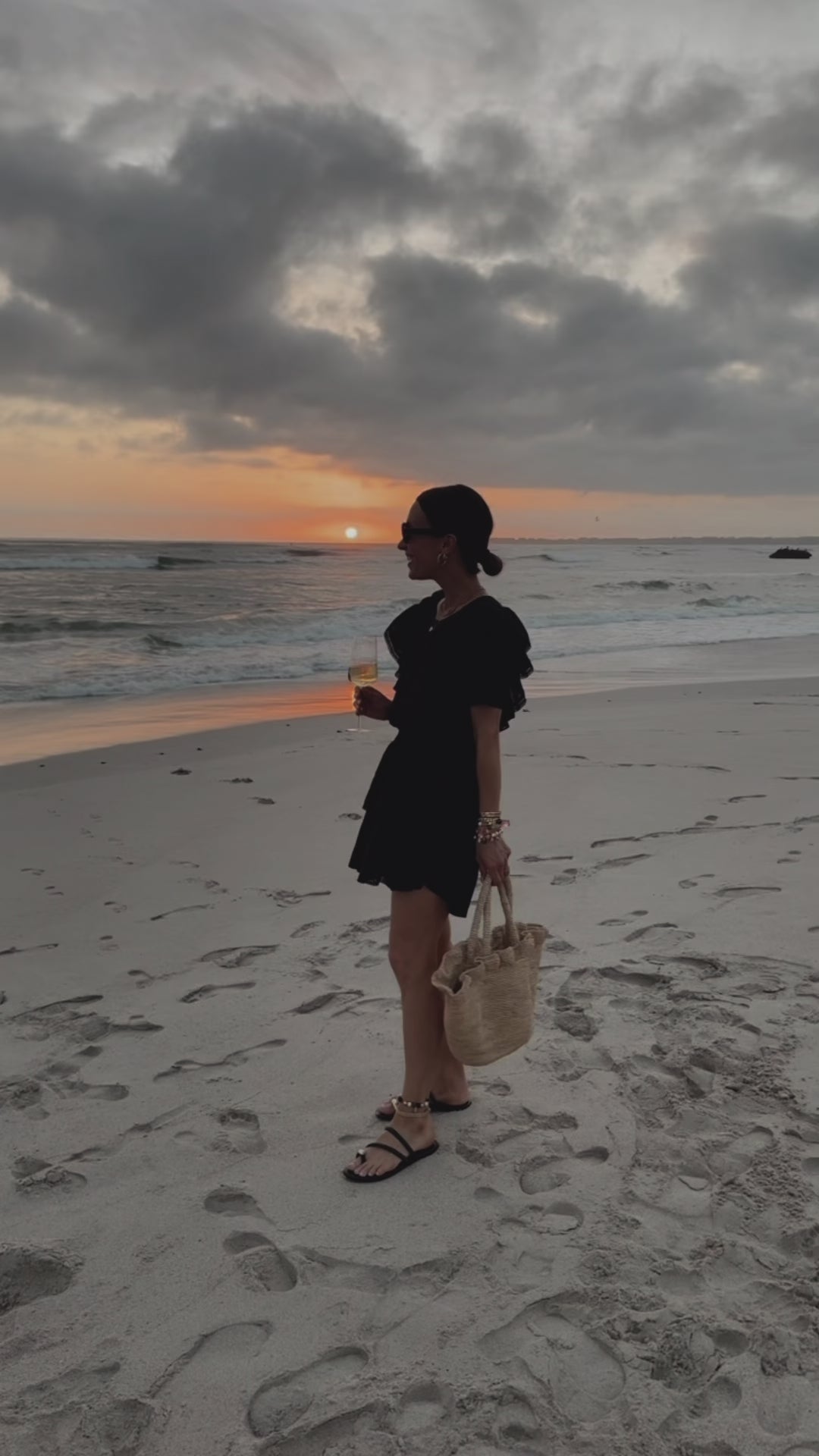 Shannon Pulsifer wearing Itsybitsybird sandals with various outfits at the beach.