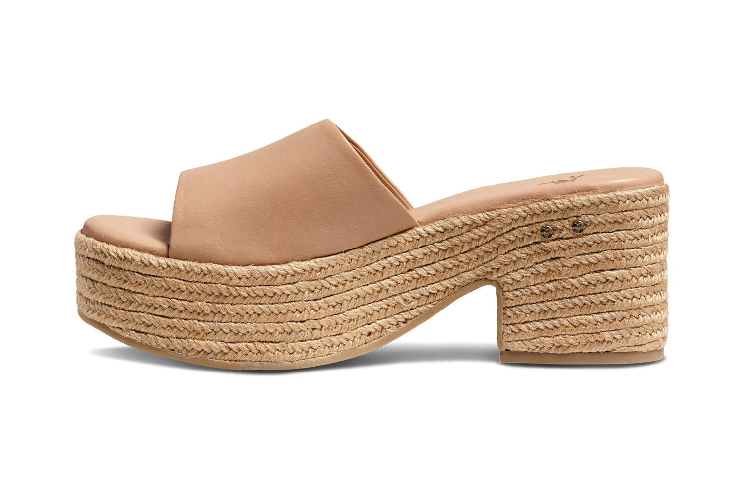 Prinia Jute platform heel sandal in beach - product side shot