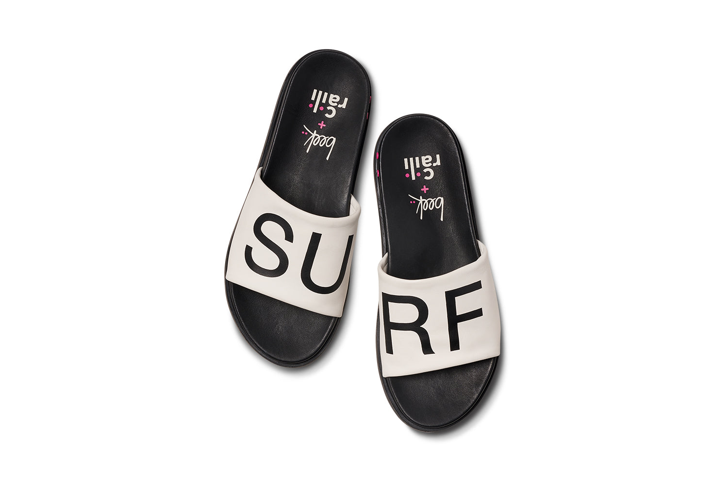 Railibird leather slide sandal in surf - product top shot
