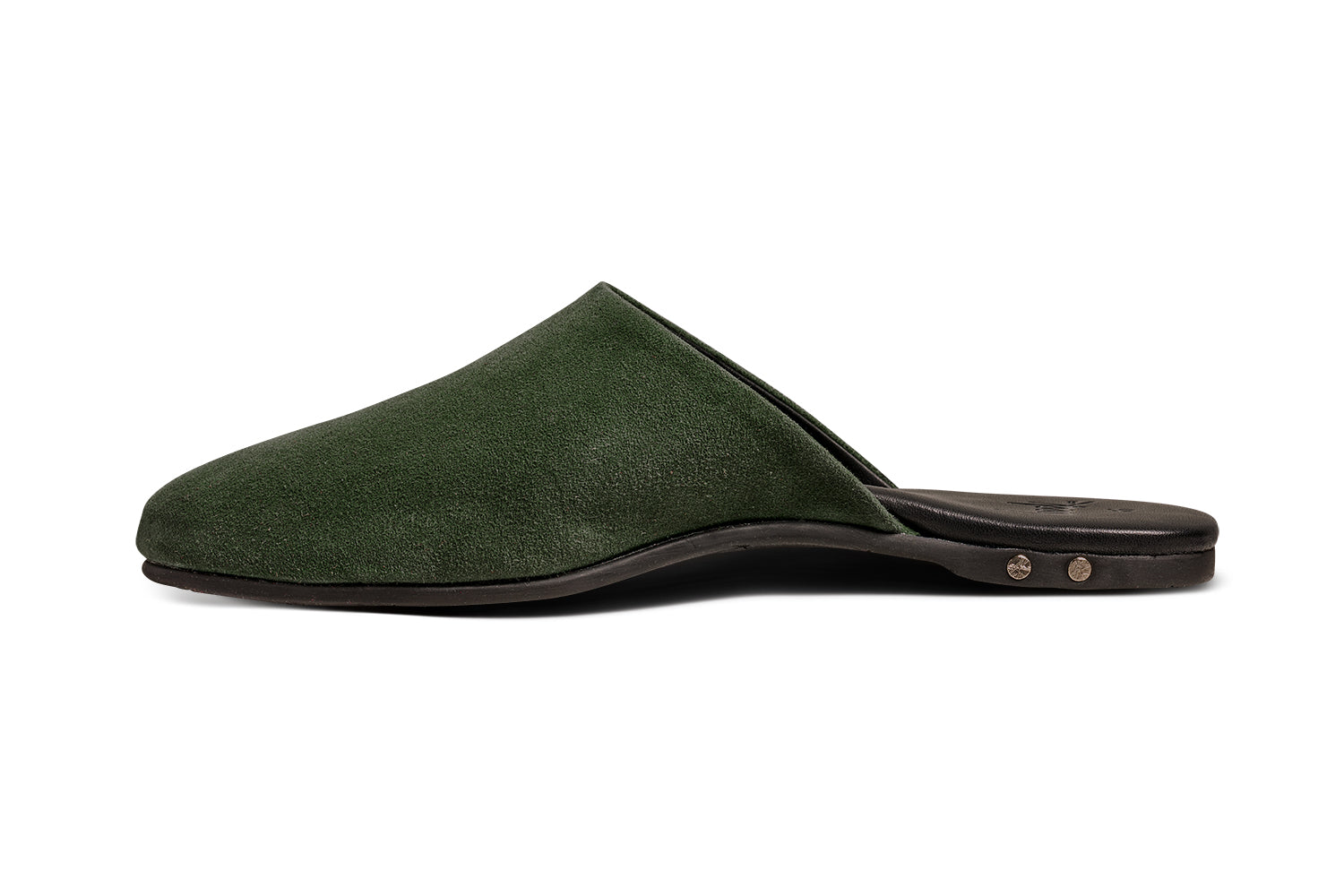Siskin suede mule in ivy - product side shot