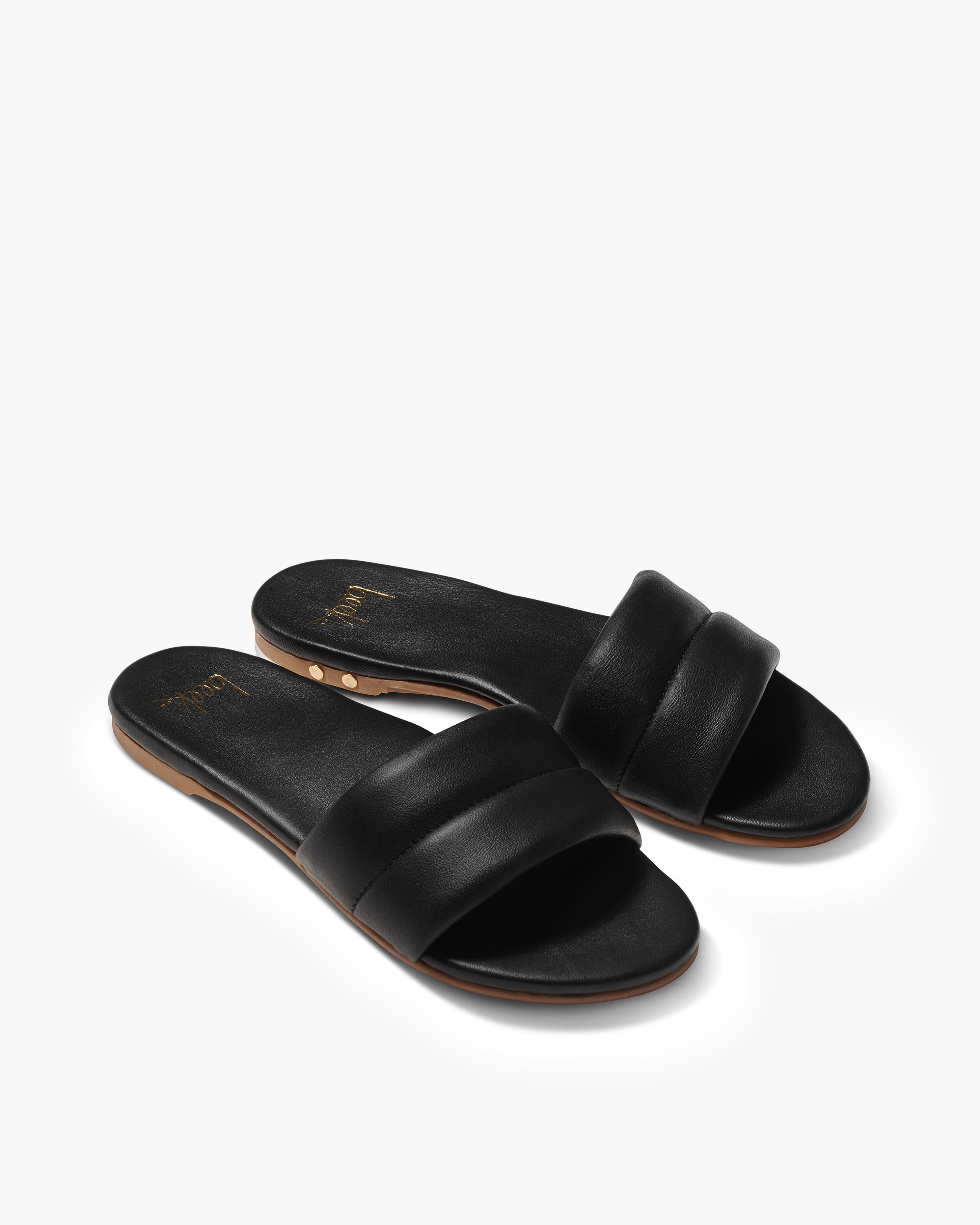 Sugarbird Leather Slide Sandal - Black | beek