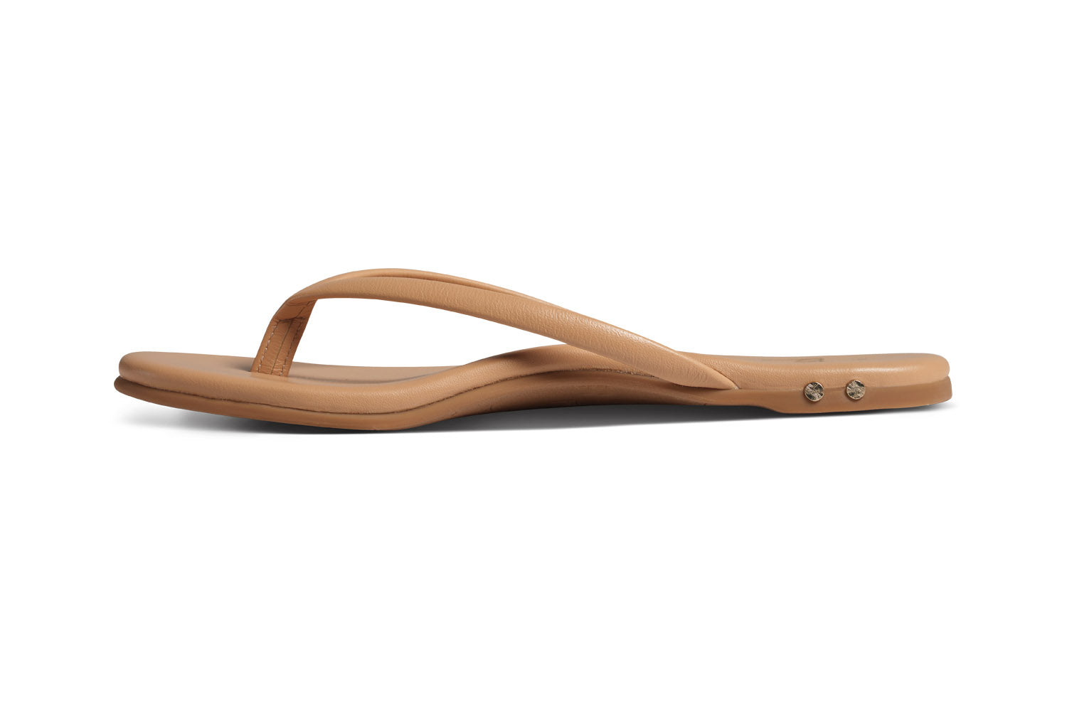 Sunbeam leather flip flop sandal in beach - side shot