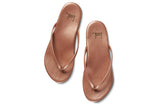 Sunbeam leather flip flop sandal in rose gold - top shot