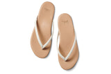 Sunbeam leather flip flop sandals in vanilla/beach - top shot