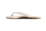 Sunbeam leather flip flop sandal in vanilla - side shot