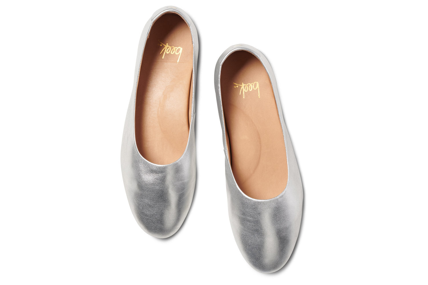 Swiftlet leather ballet slipper in silver - top shot