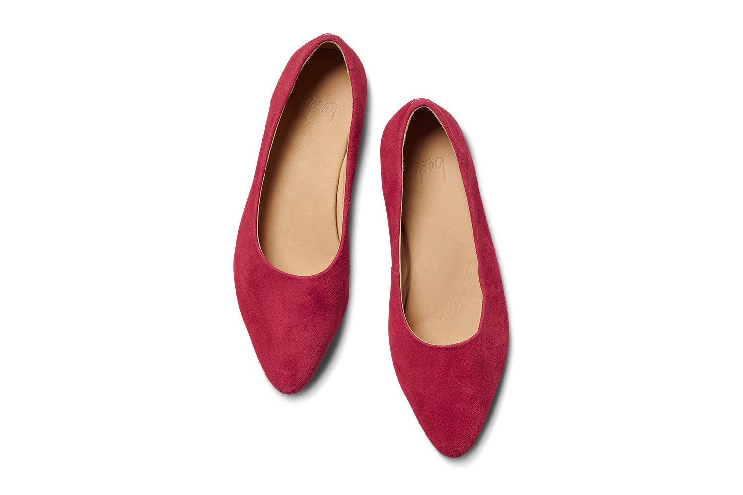 Swoop suede ballet shoes in red - product top shot