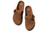 Vulture suede mules in chestnut - product top shot