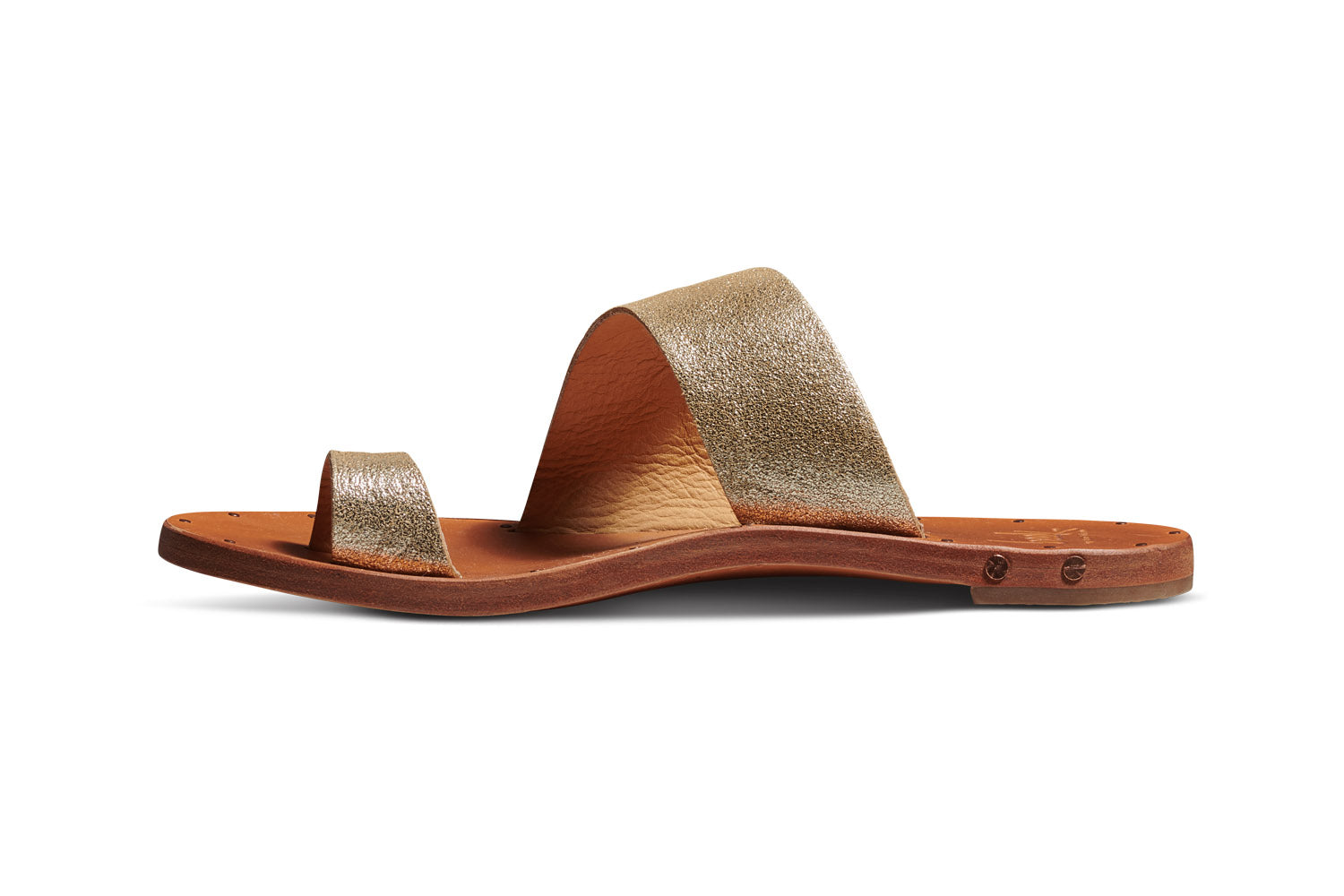 Finch toe ring sandal - platinum/honey - side shot