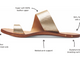 beek sandal feature diagram calling out with text: Super soft 100% leather upper; Slim, feminine sole shape, Signature beek branding nail heads, Molded arch support, All-leather vegetable-tanned sole