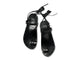 Amethyst Leather toe-ring ankle wrap sandal in black - product top shot