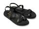 Auklet leather toe-ring sandal in black - product angle shot