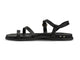 Auklet leather toe-ring sandal in black - product side shot