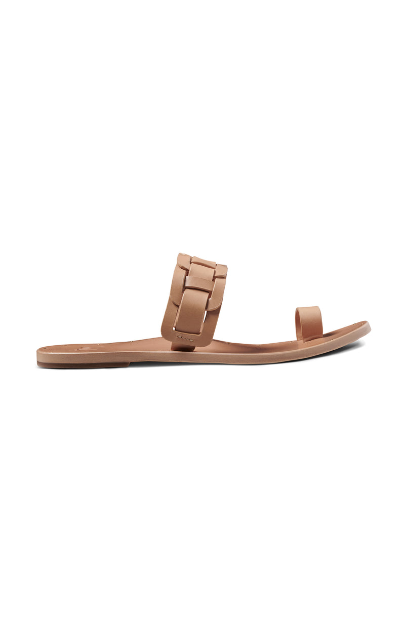 Barbet leather toe-ring sandals in honey - outer side shot