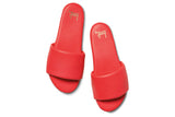 Baza leather slide sandals in cherry - top shot