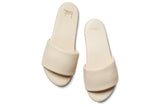 Baza leather slide sandals in eggshell - top shot