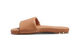 Baza leather slide sandals in honey - side shot